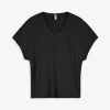 T-Shirt - Plisseefalten - schwarz