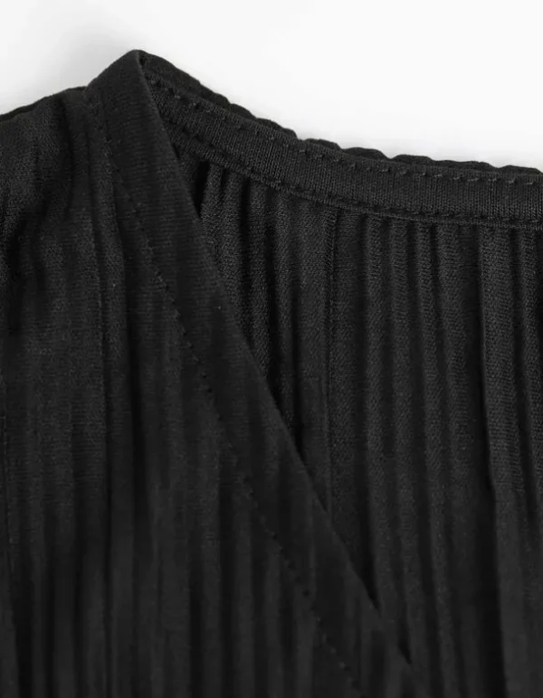T-Shirt - Plisseefalten - schwarz