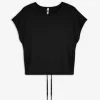 T-Shirt - Regulierbarer Saum - schwarz