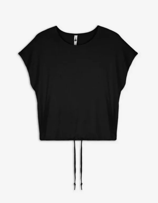 T-Shirt - Regulierbarer Saum - schwarz