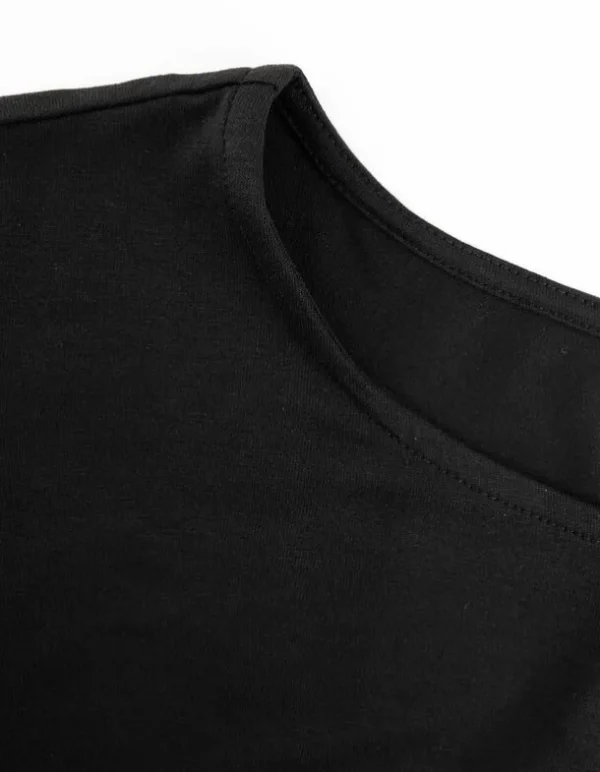 T-Shirt - Regulierbarer Saum - schwarz