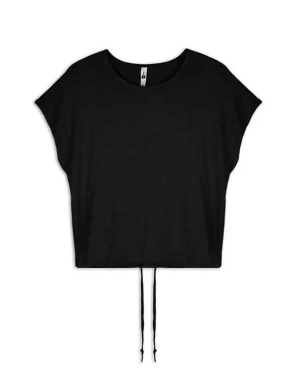 T-Shirt - Regulierbarer Saum - schwarz