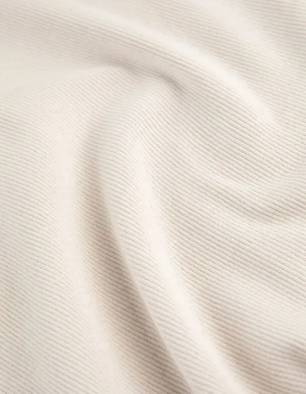 T-Shirt - Rippenstruktur - beige