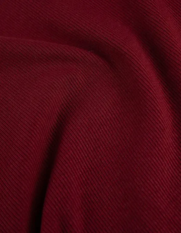T-Shirt - Rippenstruktur - dunkelrot