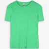 T-Shirt - Rippenstruktur - grün