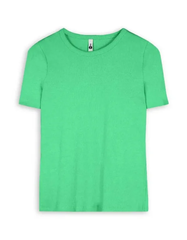 T-Shirt - Rippenstruktur - grün