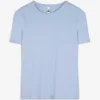 T-Shirt - Rippenstruktur - hellblau