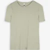 T-Shirt - Rippenstruktur - hellgrün