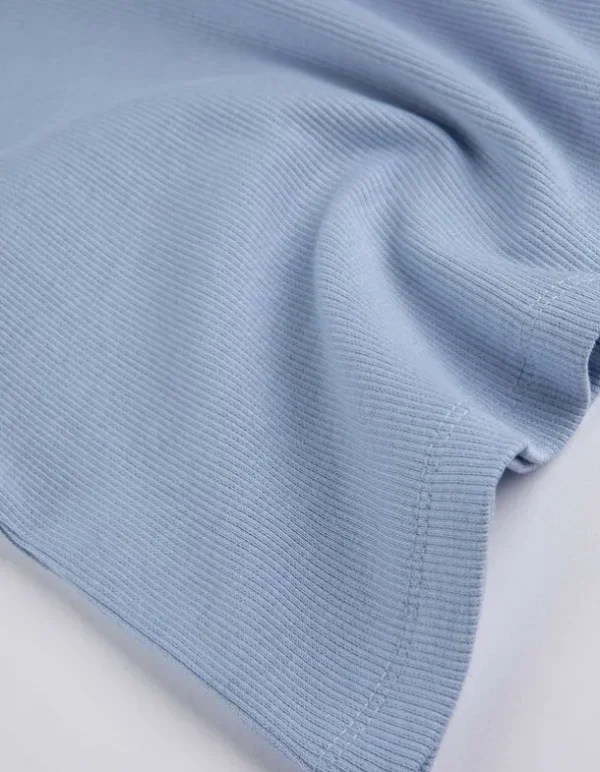 T-Shirt - Rippenstruktur - hellblau