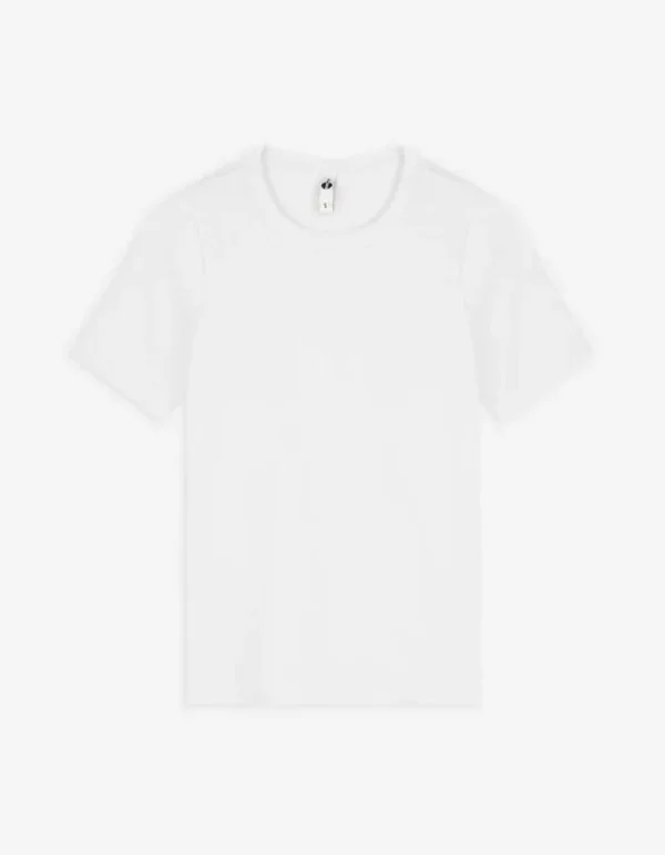 T-Shirt - Rippenstruktur - weiß