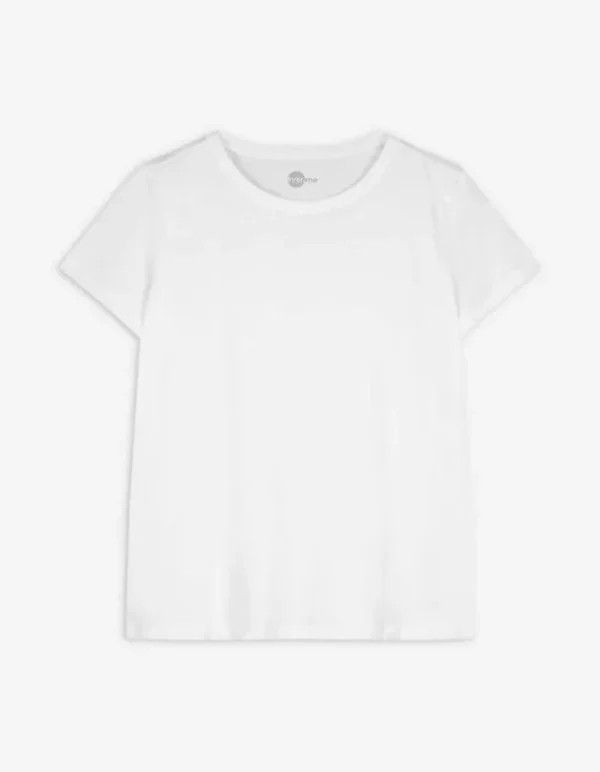 T-Shirt - Rundhals-Ausschnitt - weiß