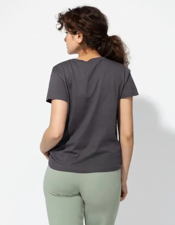 T-Shirt - Rundhals-Ausschnitt - dunkelgrau
