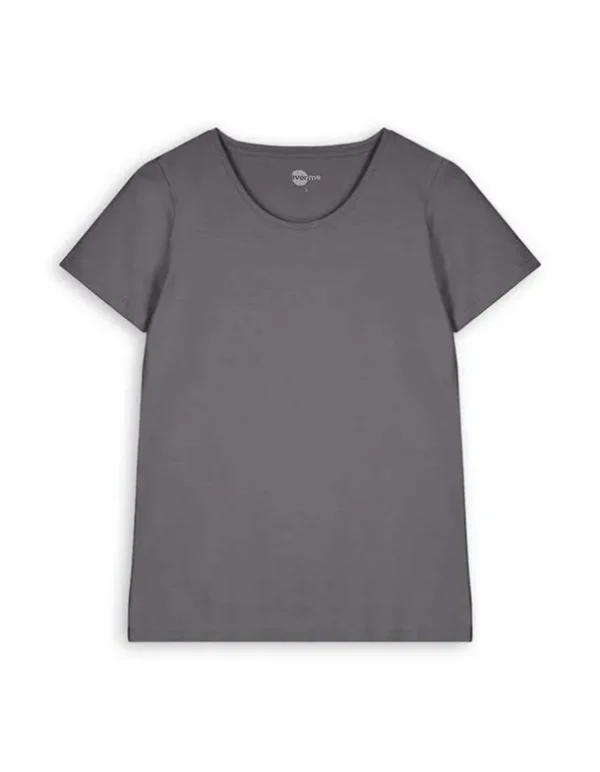 T-Shirt - Rundhals-Ausschnitt - dunkelgrau