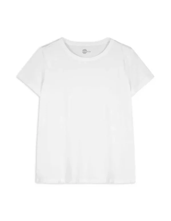 T-Shirt - Rundhals-Ausschnitt - weiß