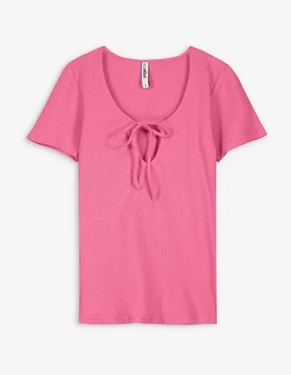 T-Shirt - Schlüsselloch-Ausschnitt