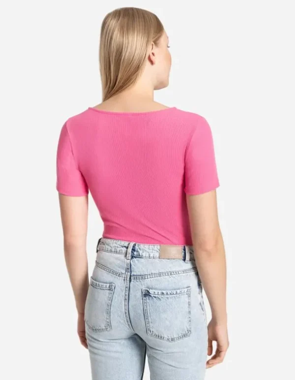 T-Shirt - Schlüsselloch-Ausschnitt