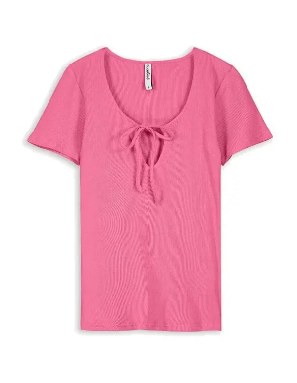 T-Shirt - Schlüsselloch-Ausschnitt