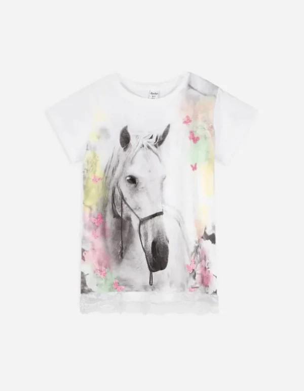 T-Shirt - Spitzenbesatz