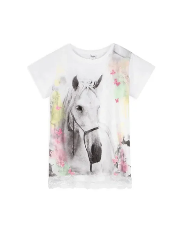 T-Shirt - Spitzenbesatz