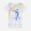 T-Shirt - Spitzenbesatz - weiß