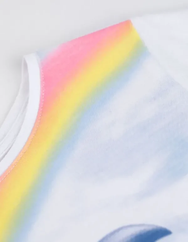 T-Shirt - Spitzenbesatz - weiß