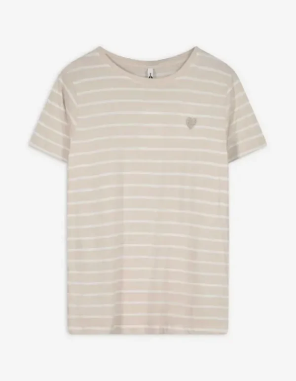 T-Shirt - Stickereien - beige