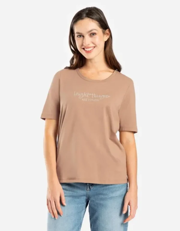 T-Shirt - Stickereien - beige