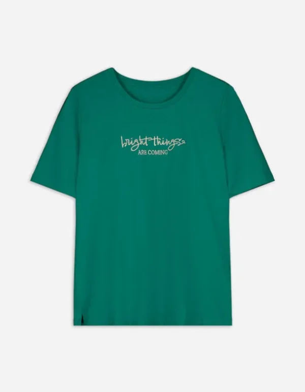 T-Shirt - Stickereien - dunkelgrün