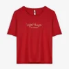 T-Shirt - Stickereien - dunkelrot