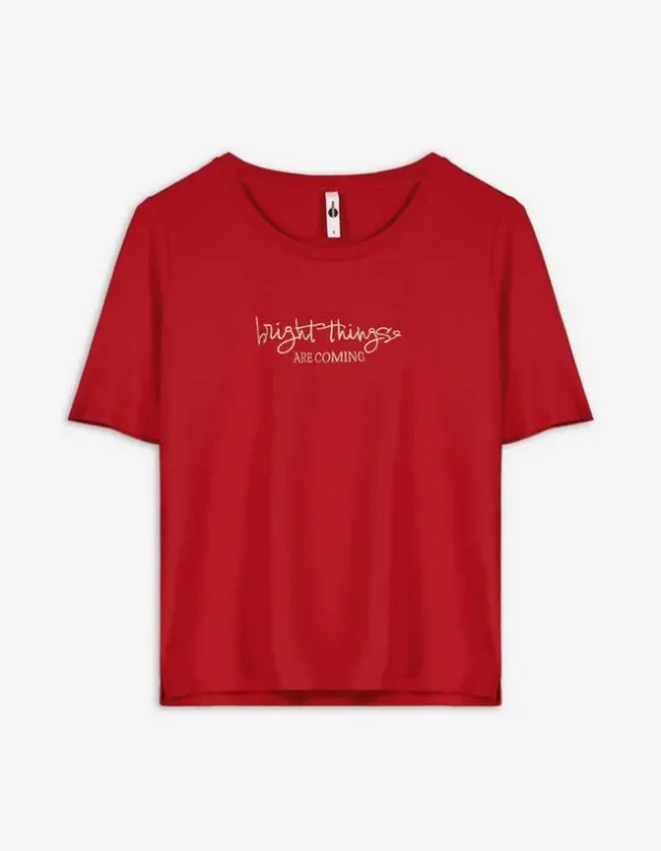 T-Shirt - Stickereien - dunkelrot