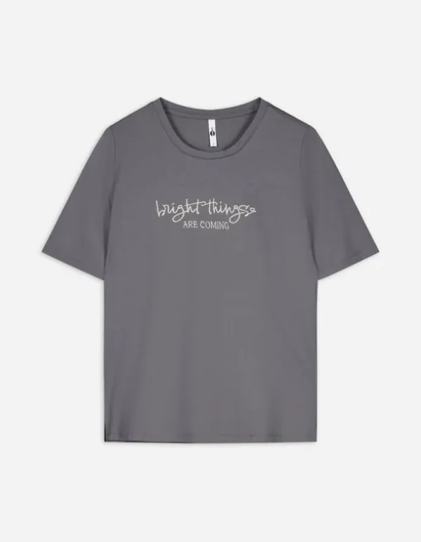 T-Shirt - Stickereien - dunkelgrau