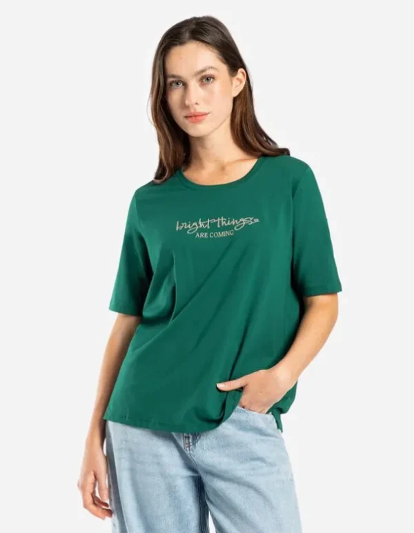 T-Shirt - Stickereien - dunkelgrün