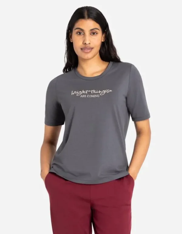 T-Shirt - Stickereien - dunkelgrau