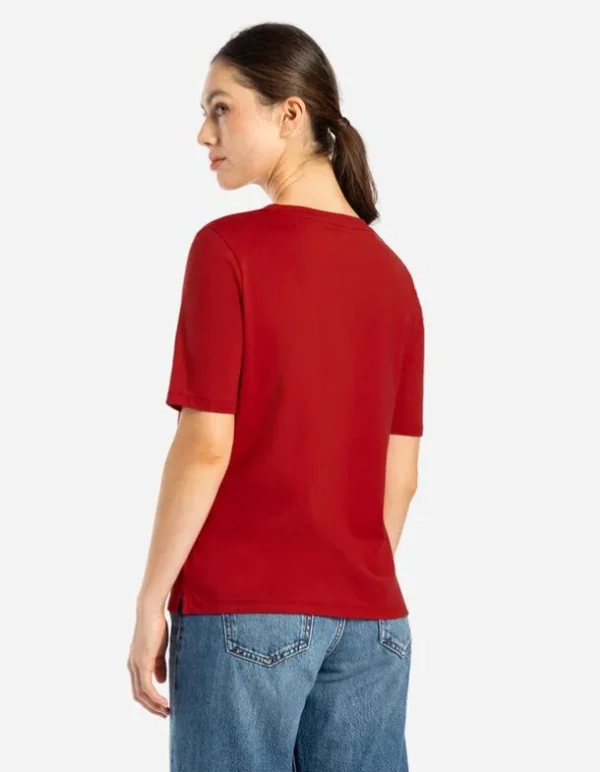 T-Shirt - Stickereien - dunkelrot