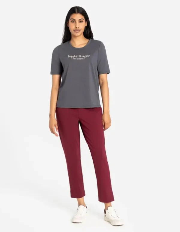 T-Shirt - Stickereien - dunkelgrau
