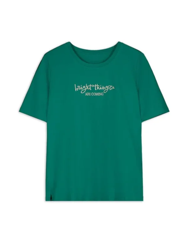 T-Shirt - Stickereien - dunkelgrün