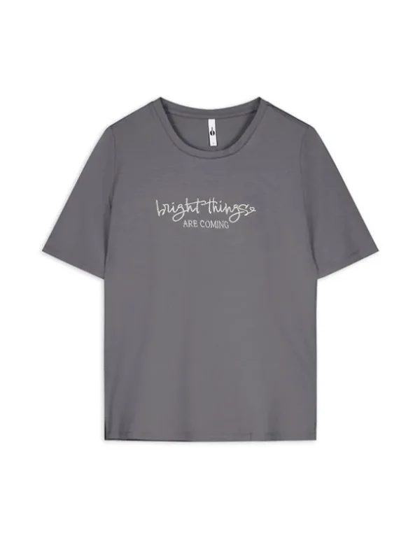 T-Shirt - Stickereien - dunkelgrau