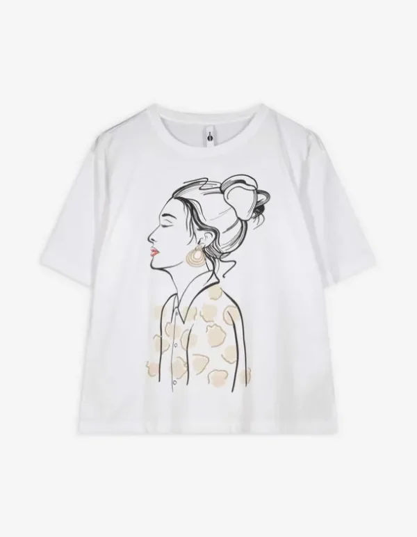 T-Shirt - Stickereien - weiß