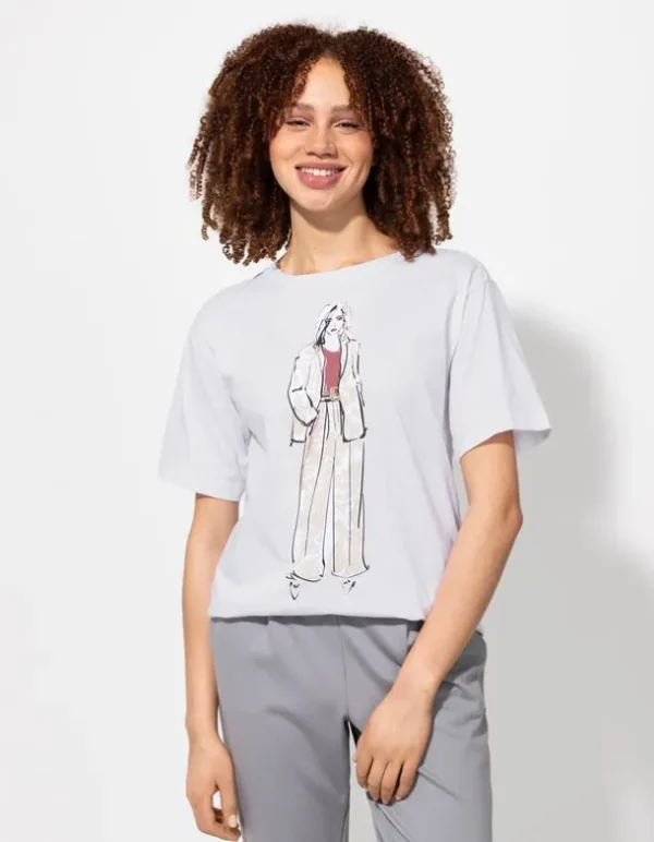 T-Shirt - Stickereien - weiß