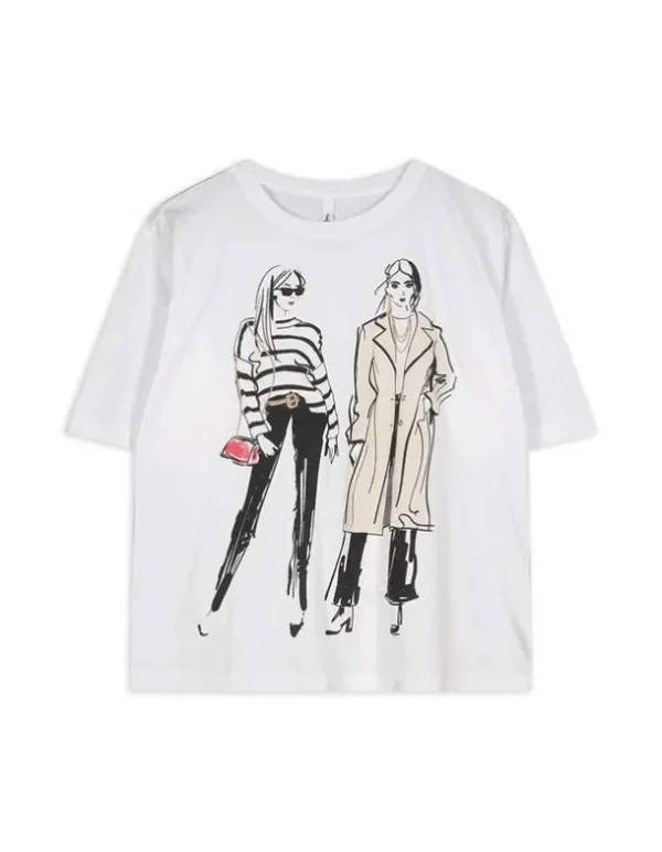 T-Shirt - Stickereien - weiß