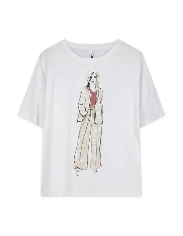 T-Shirt - Stickereien - weiß