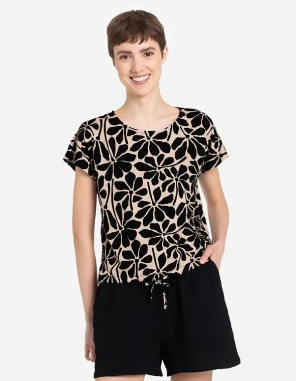 T-Shirt - Viskose-Mix - beige