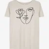 T-Shirt - Zierperlen - beige