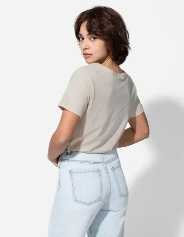 T-Shirt - Zierperlen - beige