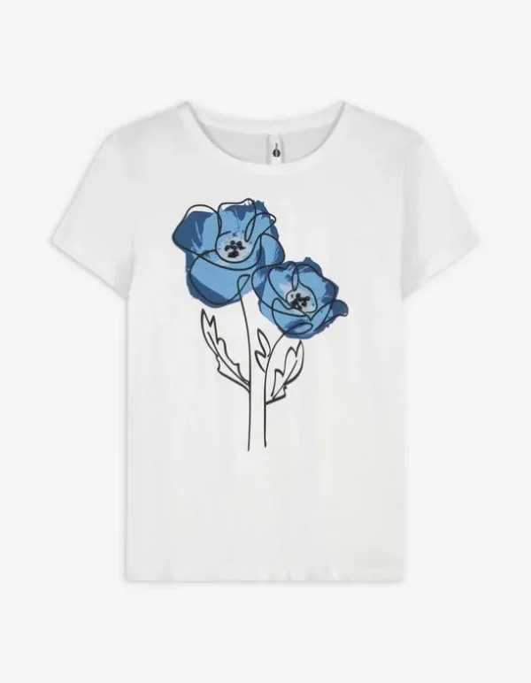 T-Shirt - Zierperlen - weiß