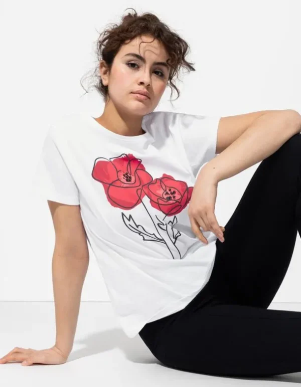 T-Shirt - Zierperlen - weiß