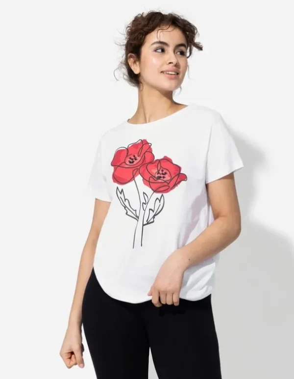 T-Shirt - Zierperlen - weiß