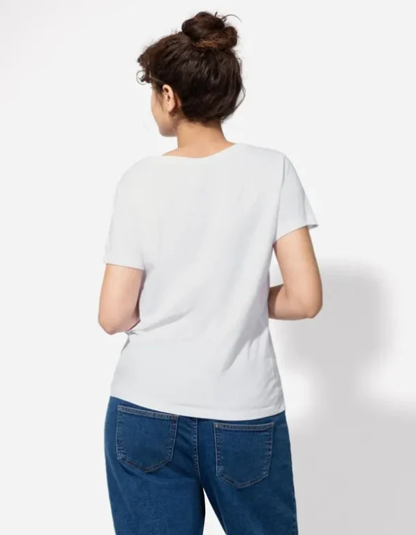 T-Shirt - Zierperlen - weiß