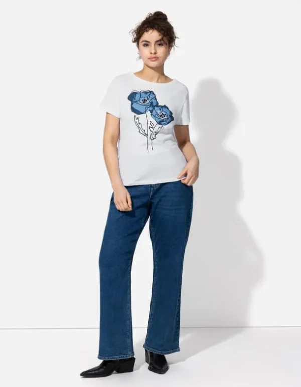 T-Shirt - Zierperlen - weiß