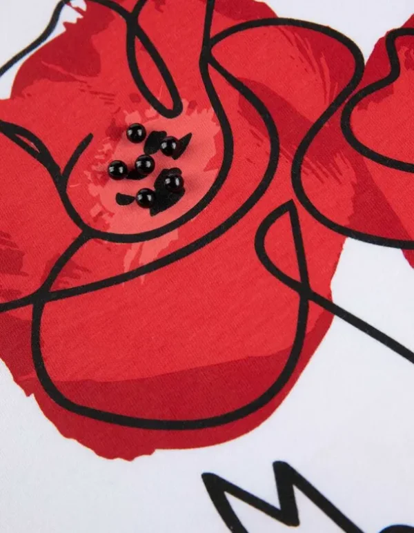 T-Shirt - Zierperlen - weiß